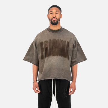 ERIONNA CUT OFF CREW WASHED MOCHA